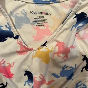 Love Republic multi colored horses on white